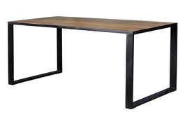 GINER Y COLOMER Mesa Comedor Acacia 8 Plazas Metal Nogal Oscuro